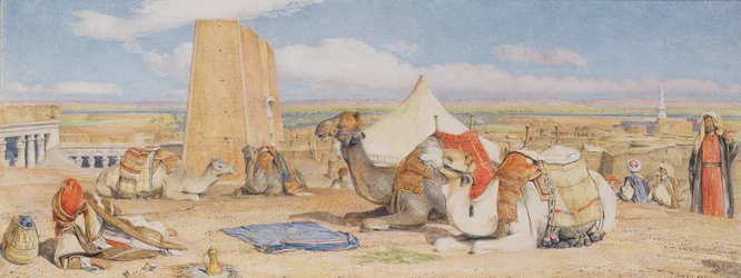 La caravana - Un campamento árabe en Edfou, c.1861